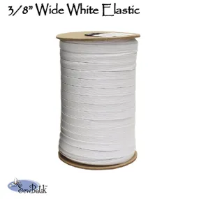 3/8" Flat White Elastic