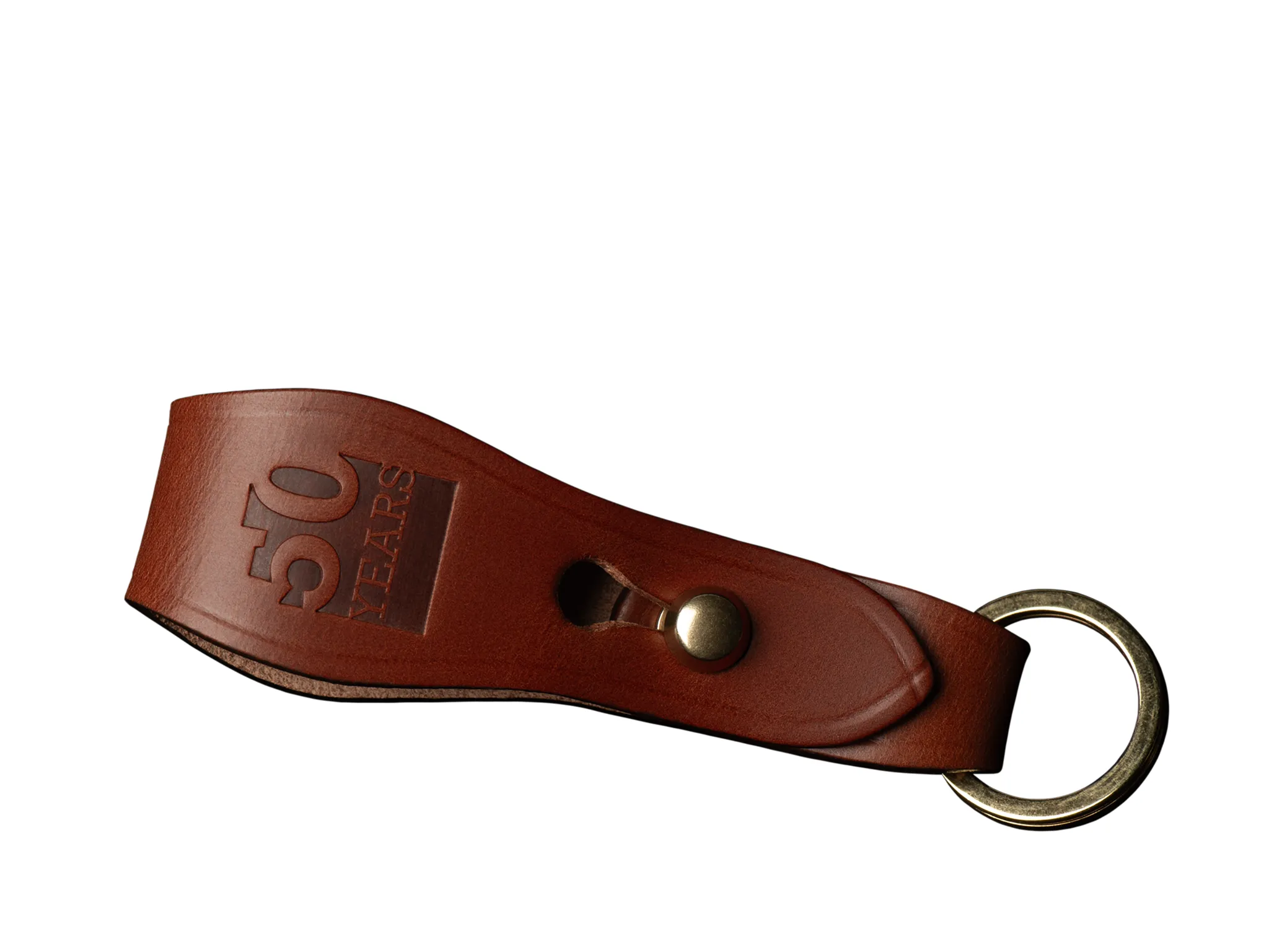 50th Anniversary Belt Key Fob - Tan Leather