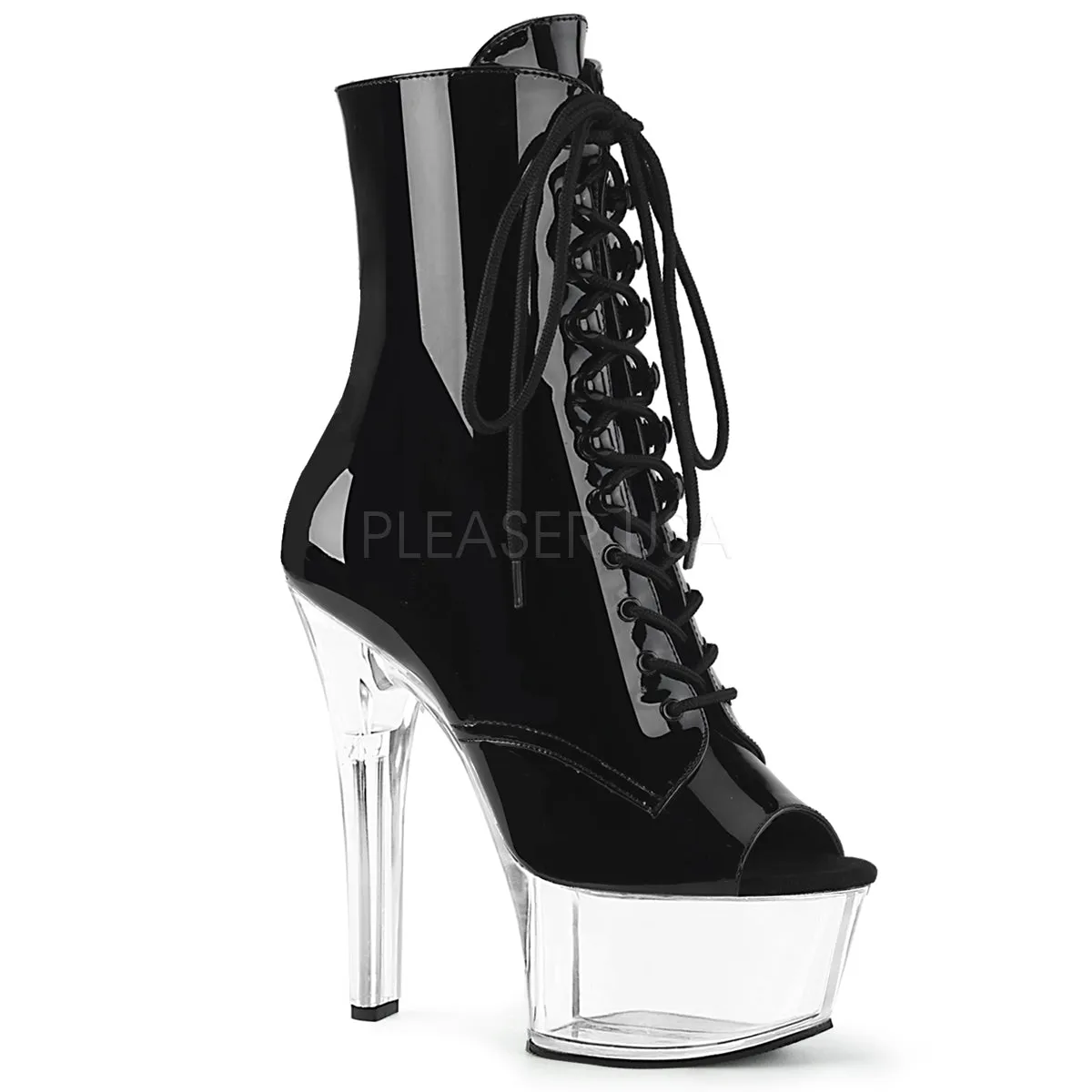 6 Inch Heel ASPIRE-1021 Black Pat Clear