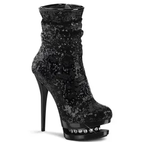 6 Inch Heel BLONDIE-R-1009 Black Sequins Black