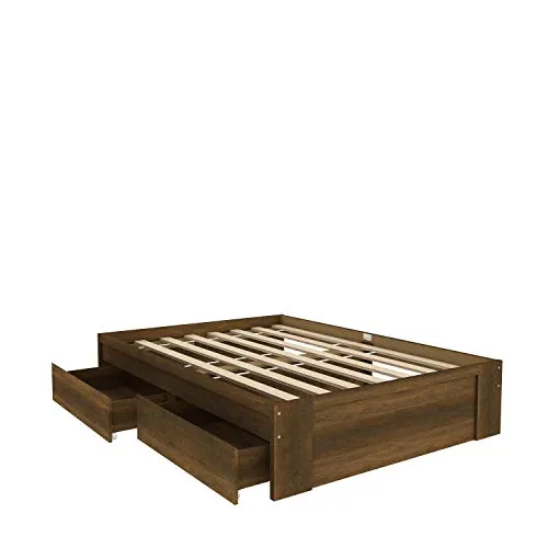 Amazon Basics Platform Bed with Under-Bed Storage Space - Full, Wood