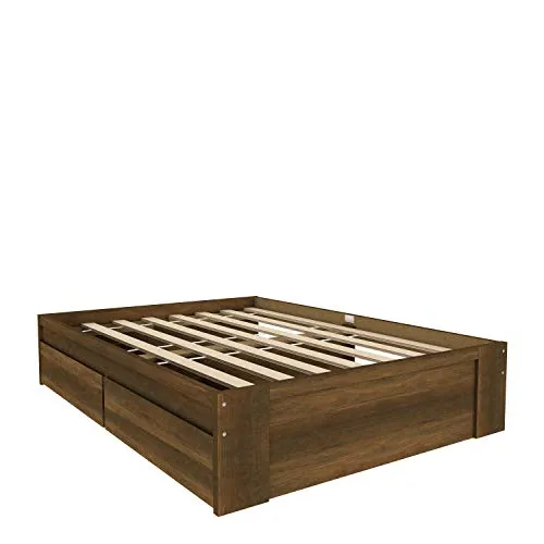 Amazon Basics Platform Bed with Under-Bed Storage Space - Full, Wood