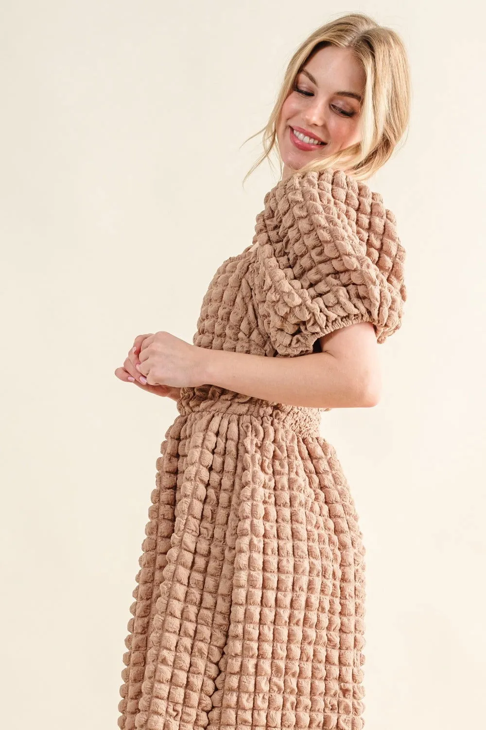 And The Why Square Neck Puff Sleeve Dress