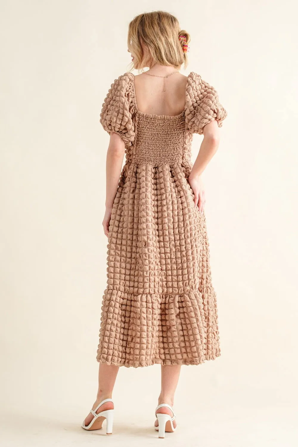 And The Why Square Neck Puff Sleeve Dress