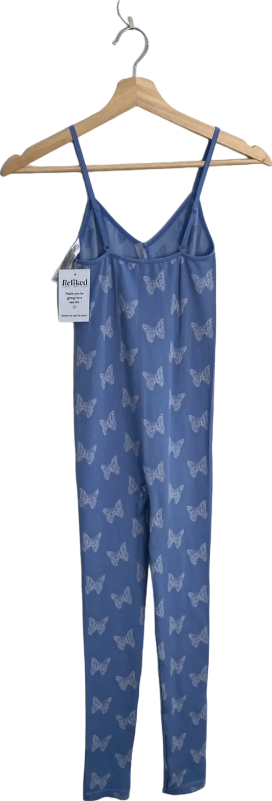 ANWND Blue Butterfly Print Jumpsuit S/M