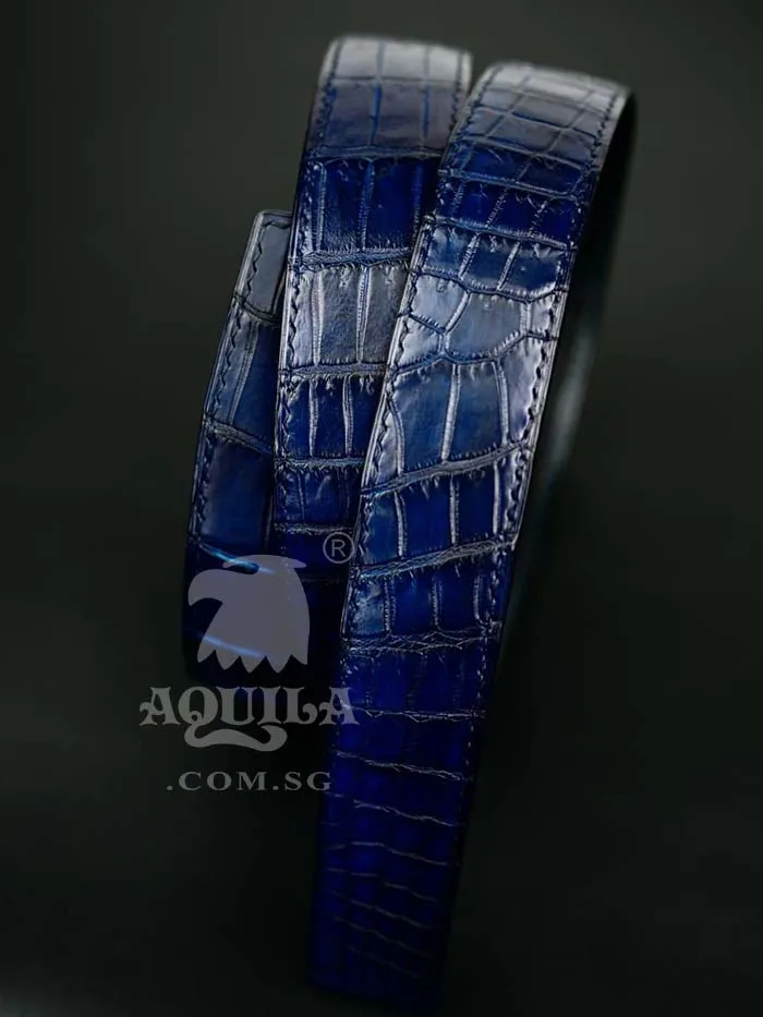 Aquila genuine crocodile replacement belt leather (for long pin buckles)