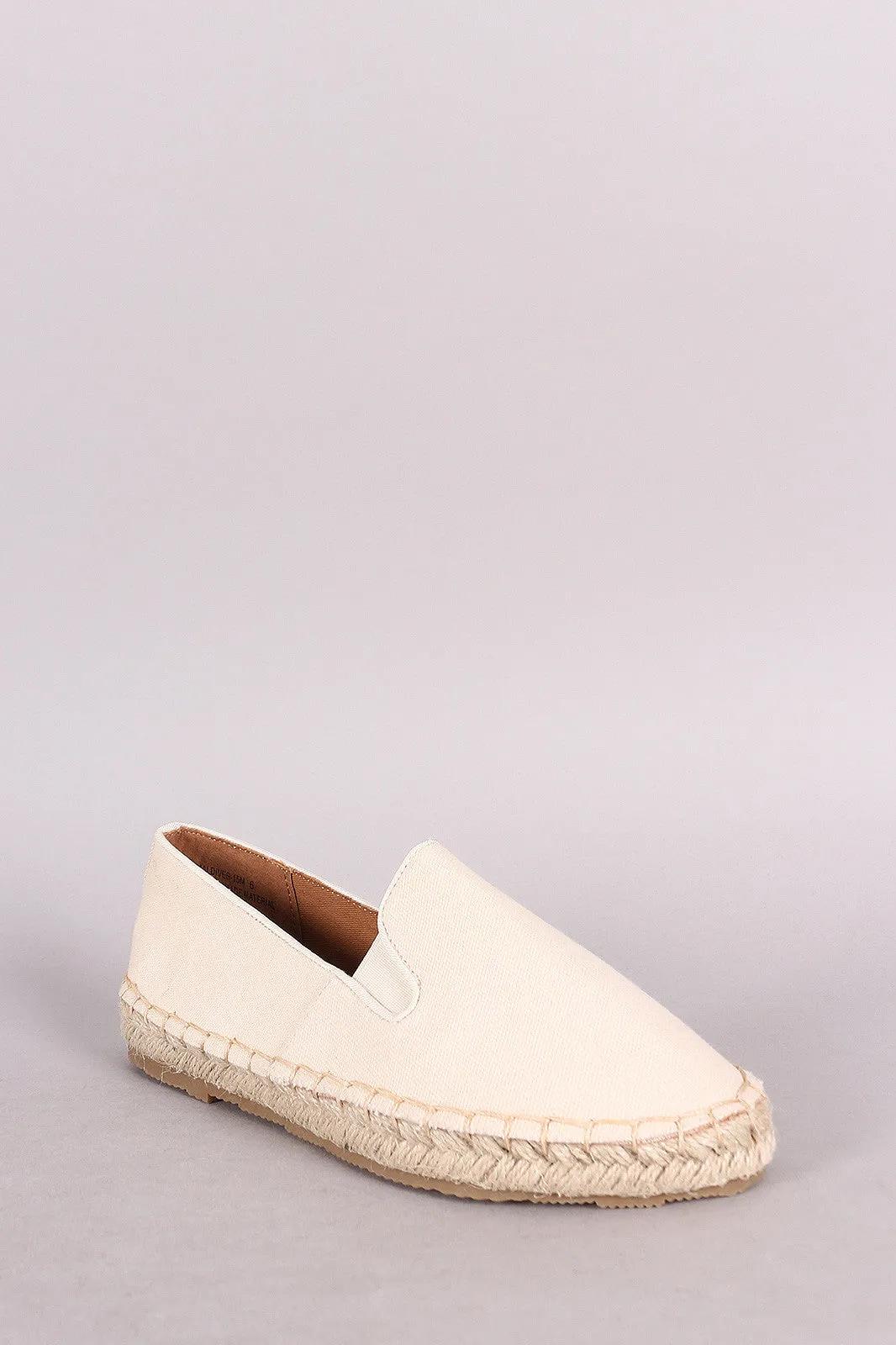 Bamboo Canvas Smoking Slip-On Espadrille Flat