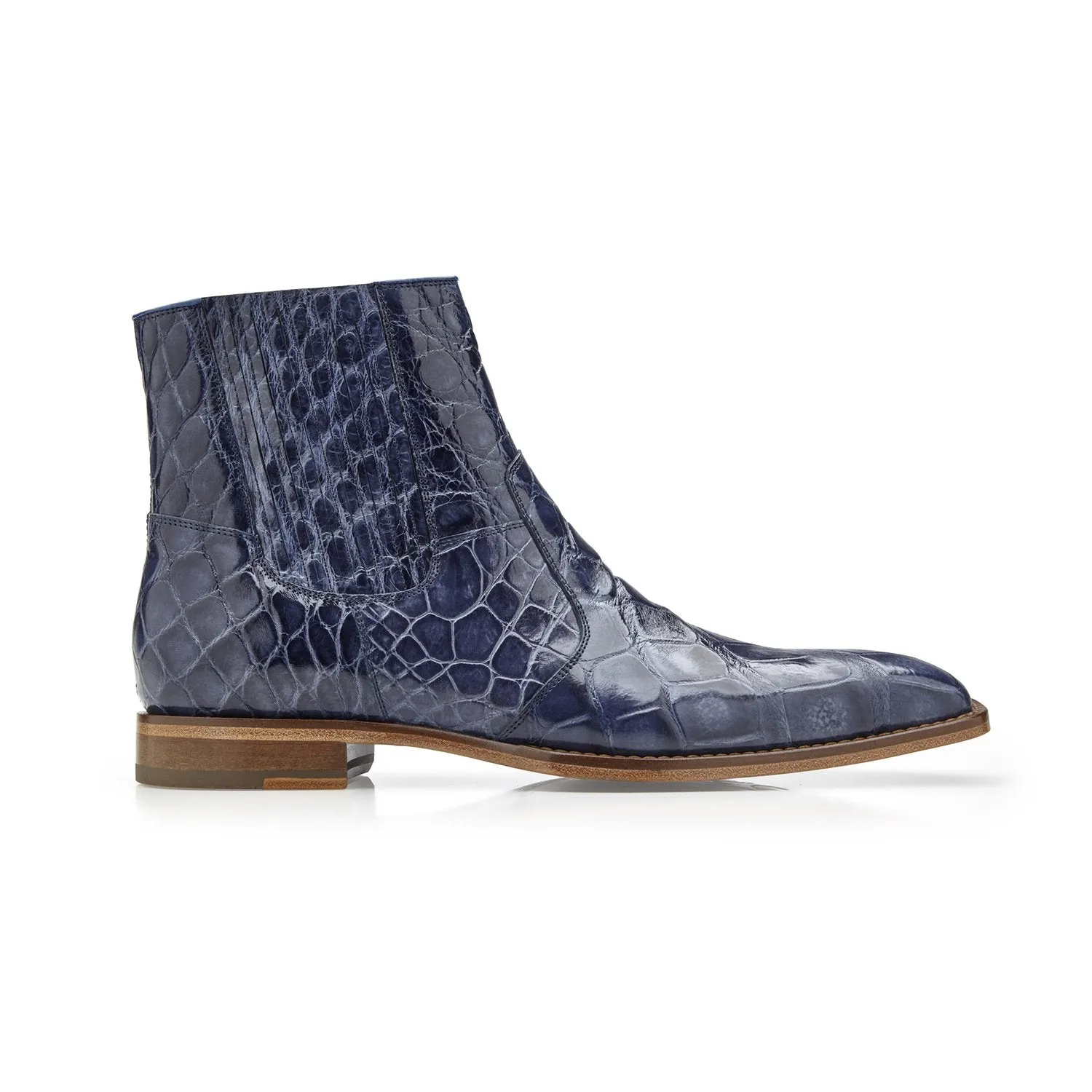 Belvedere R32 Ivan Men's Shoes Blue Sky Exotic Alligator Ankle Boots (BVS3029)