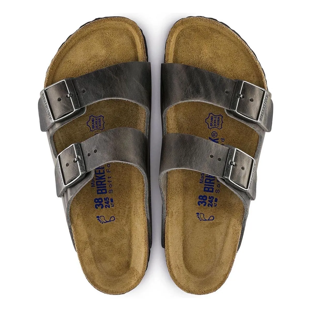 Birkenstock Men's Arizona Soft Footbed Iron Oiled Leather