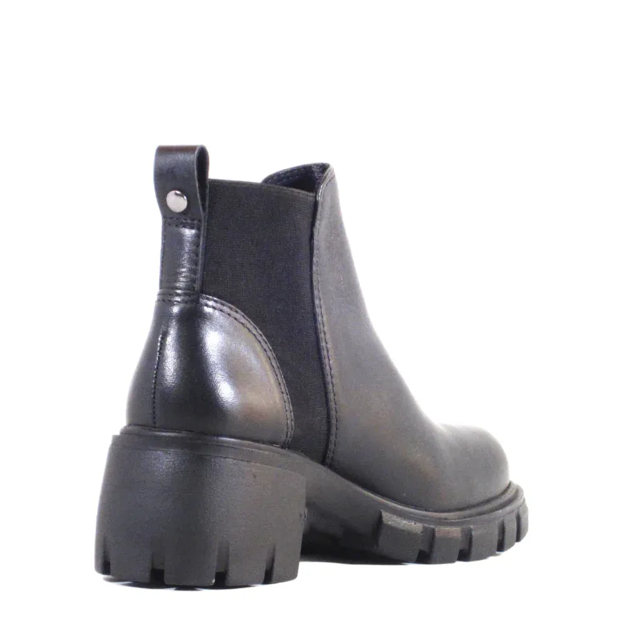 Black Brink Leather Ankle Boots by Chelsea Crew