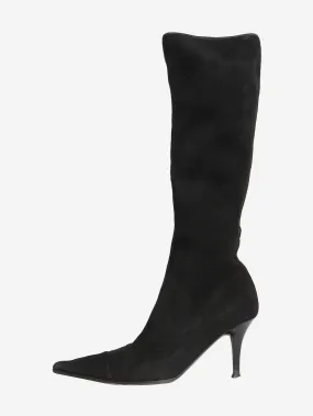 Black suede ankle boots - size EU 35.5