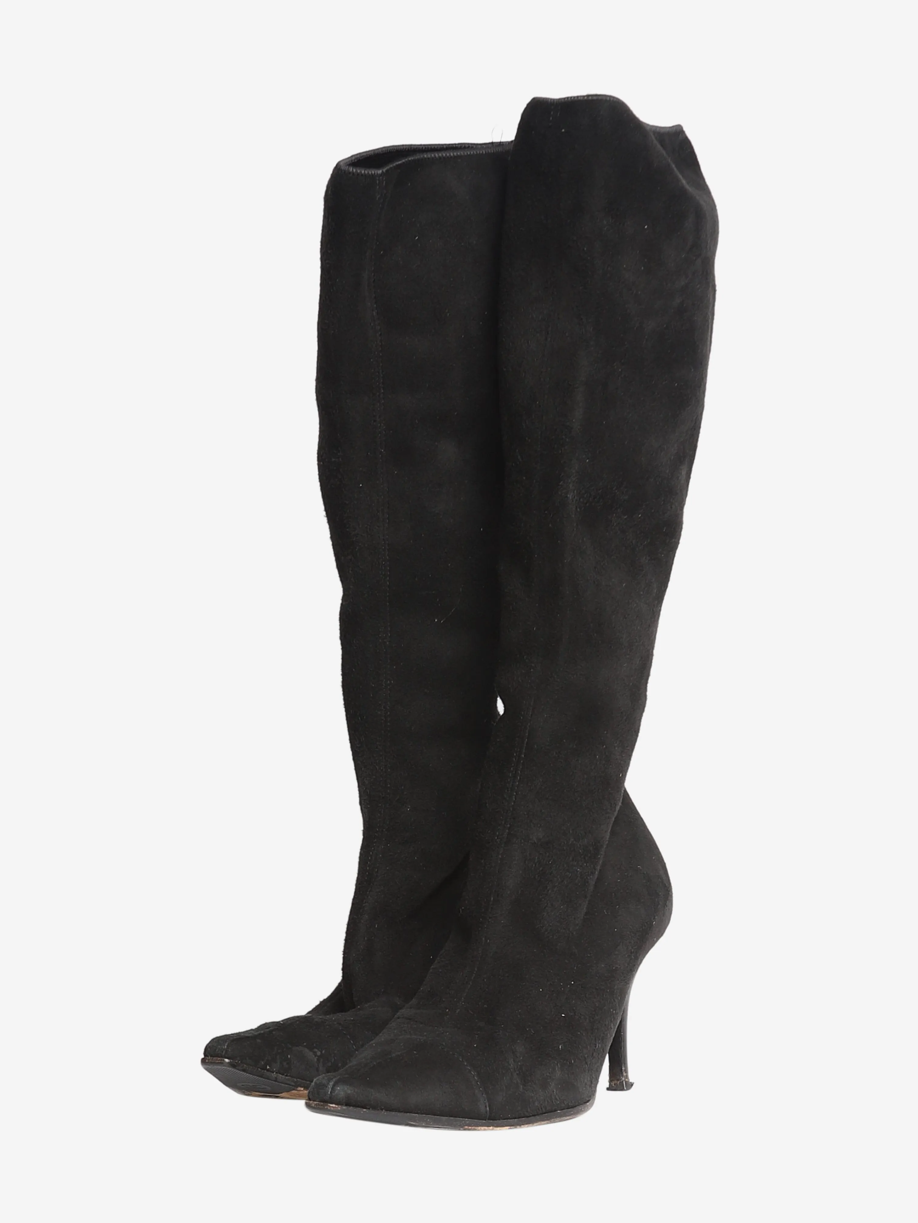 Black suede ankle boots - size EU 35.5