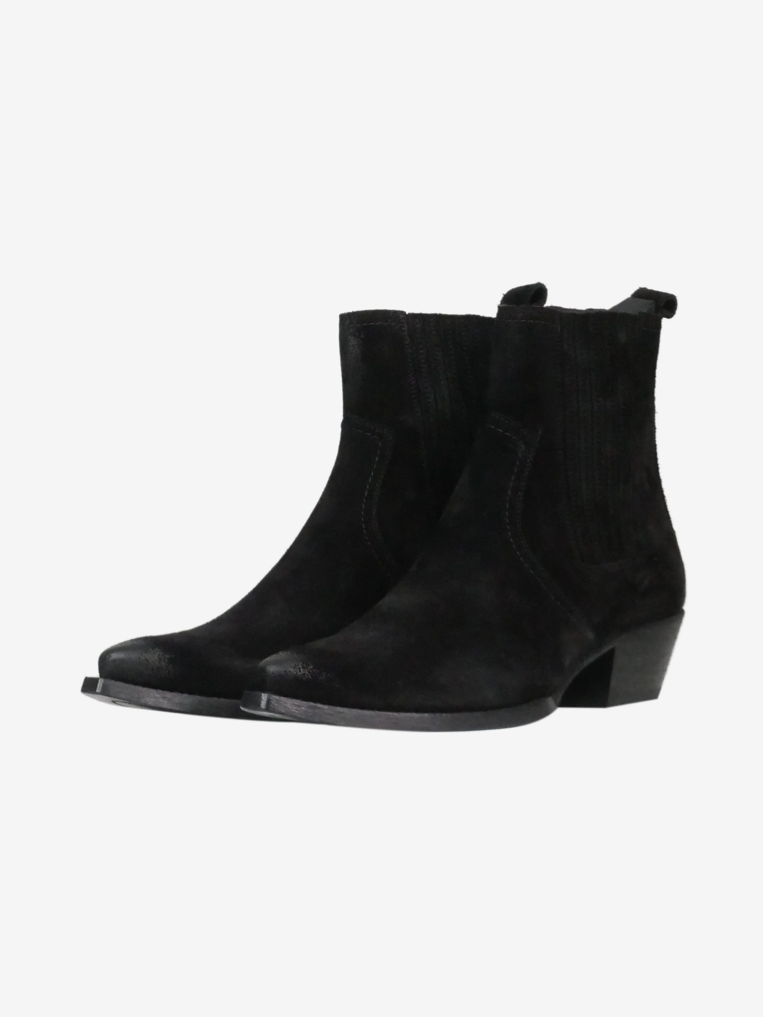 Black suede ankle boots - size EU 41