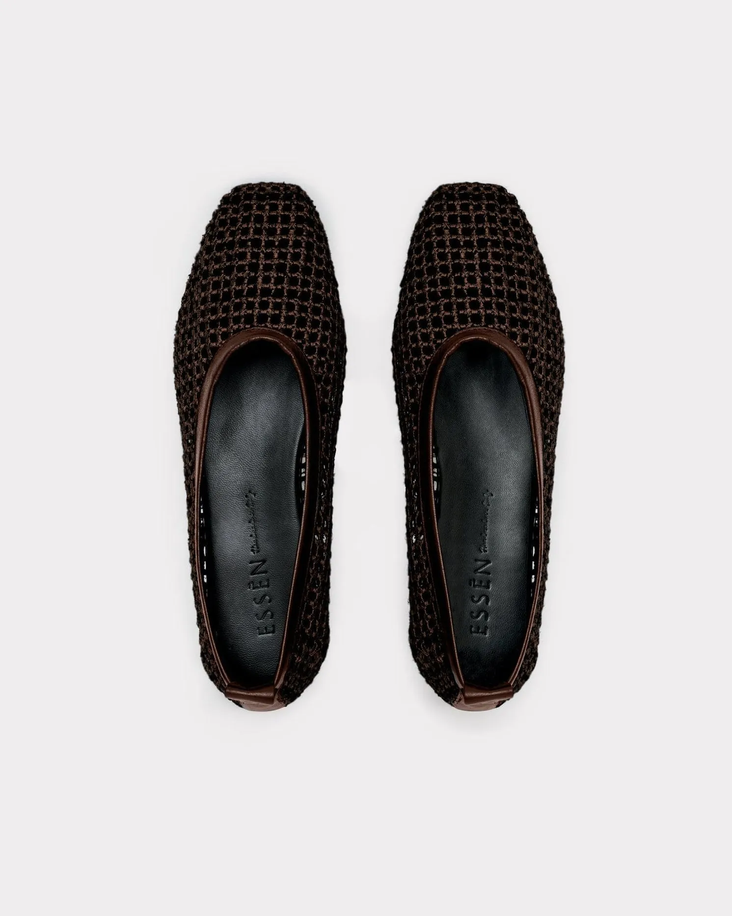 Brown Woven Leather Ballet Flats