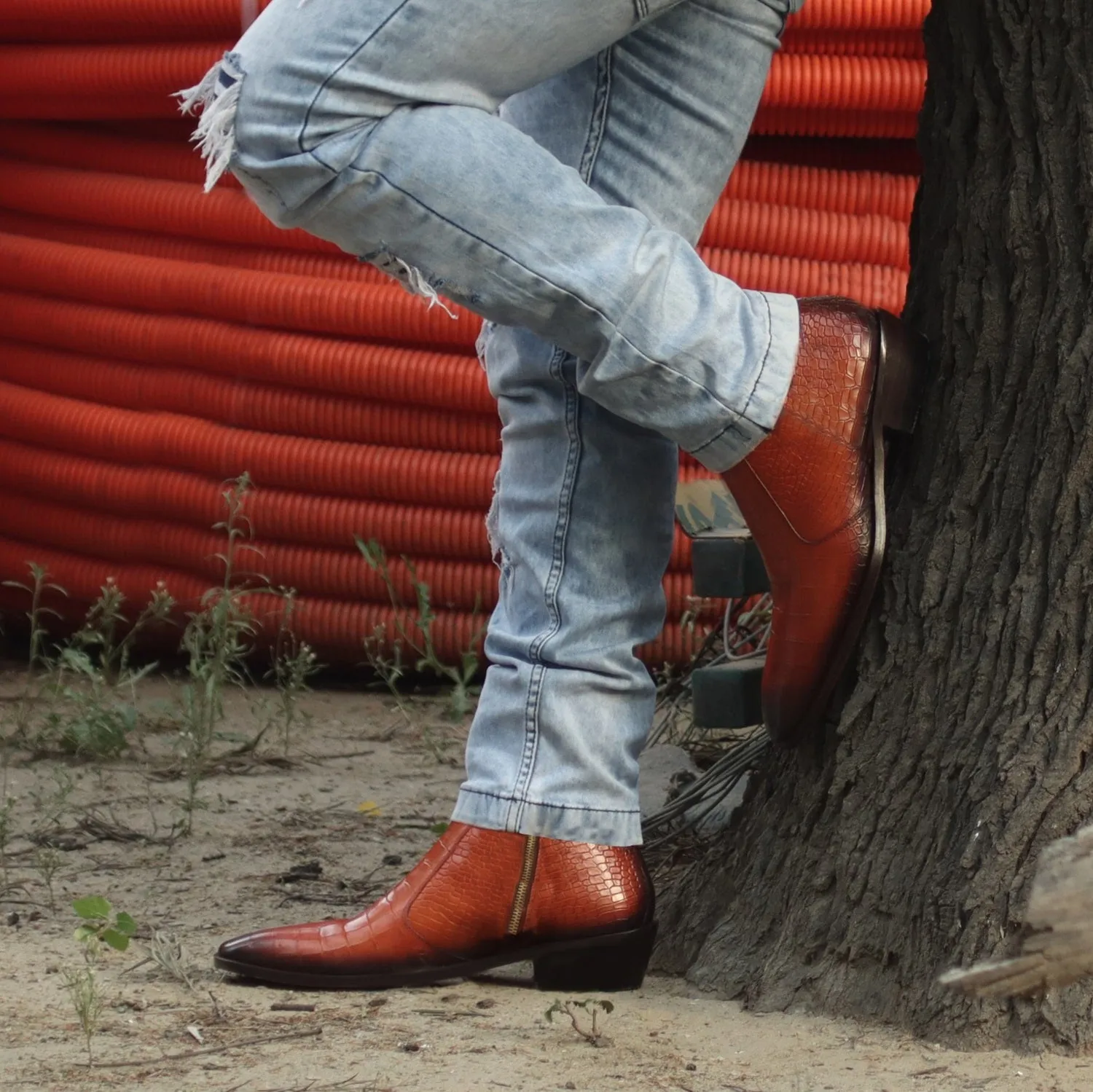 Burnished Tan Cuban Boot