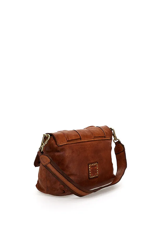 Campomaggi Woven Crossbody - Cognac