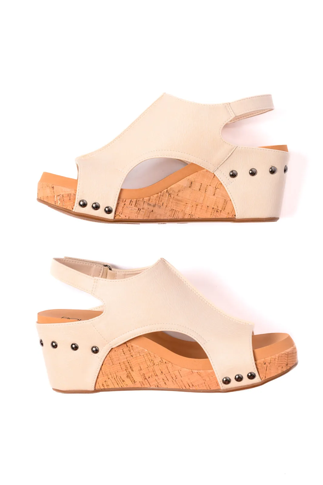 Carley Wedge Sandals in Cream by Corky's