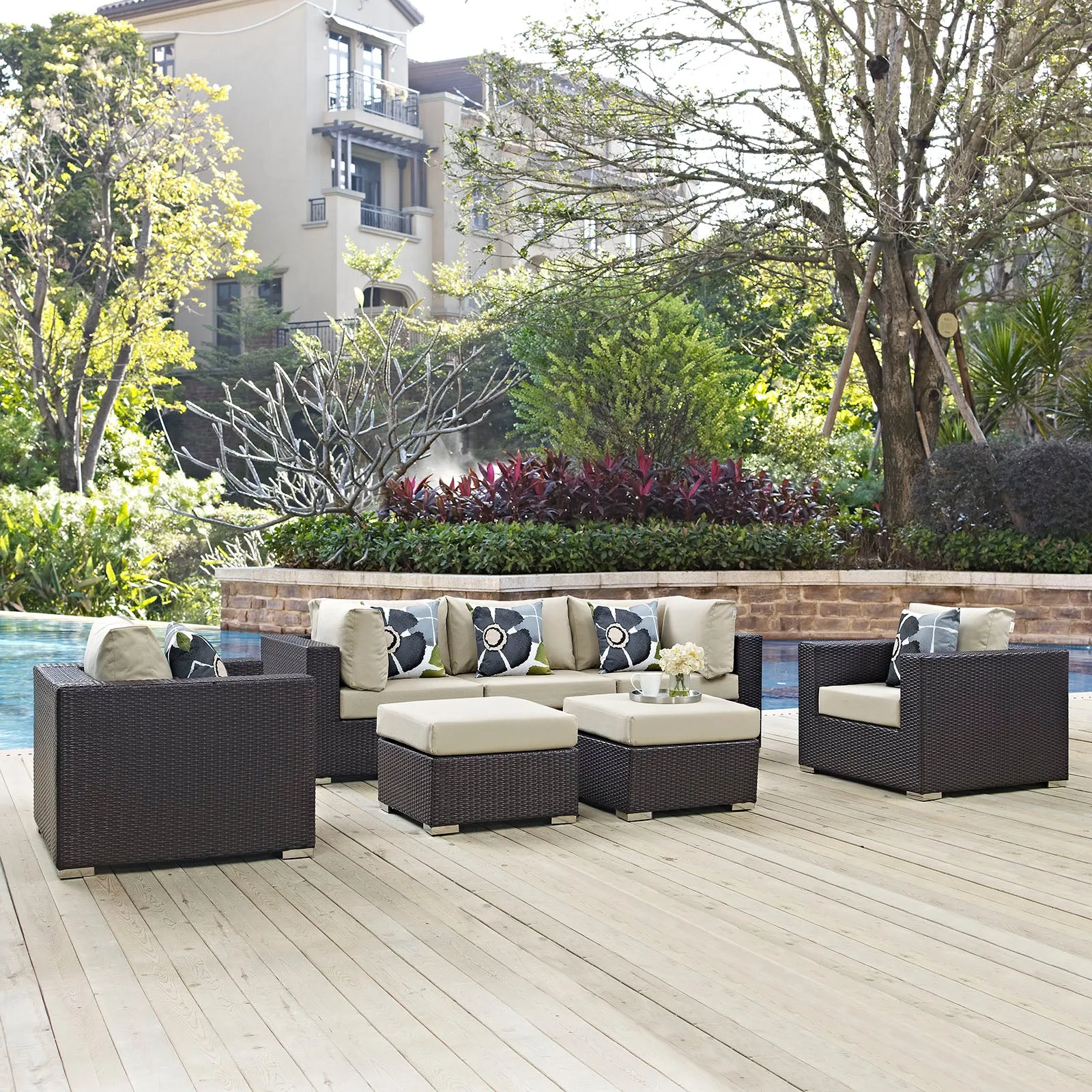 Convene 7 Piece Outdoor Patio Sectional Set by Modway