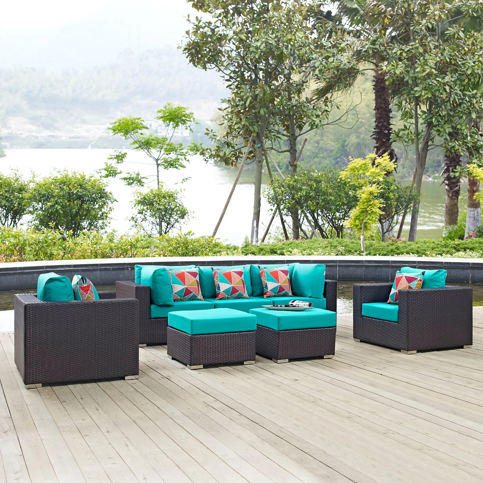 Convene 7 Piece Outdoor Patio Sectional Set by Modway