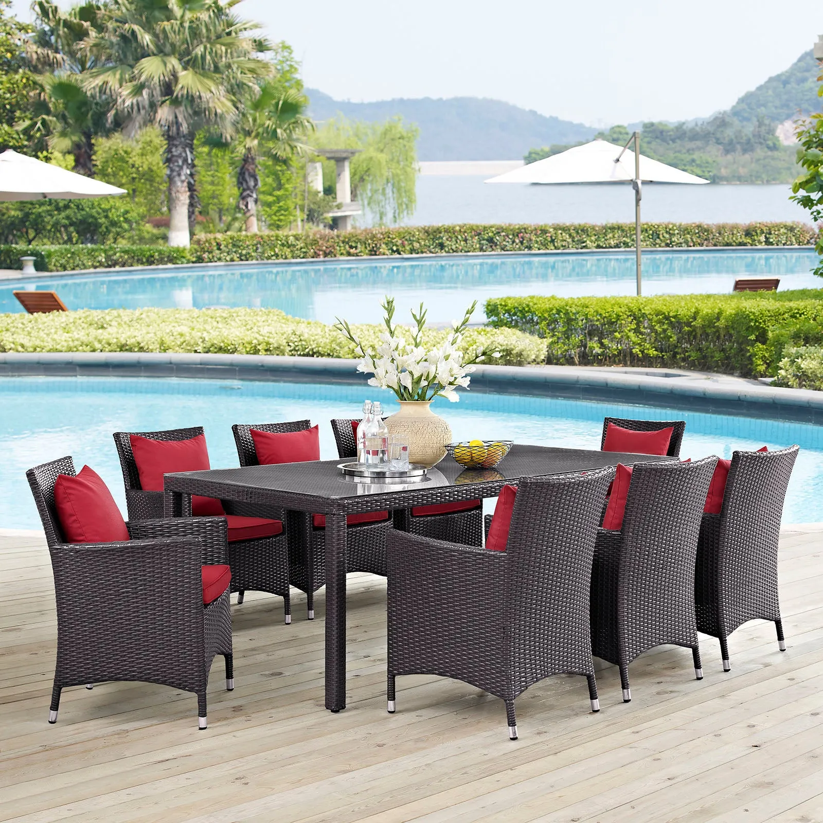 Convene 9 Piece Outdoor Patio Dining Set by Modway