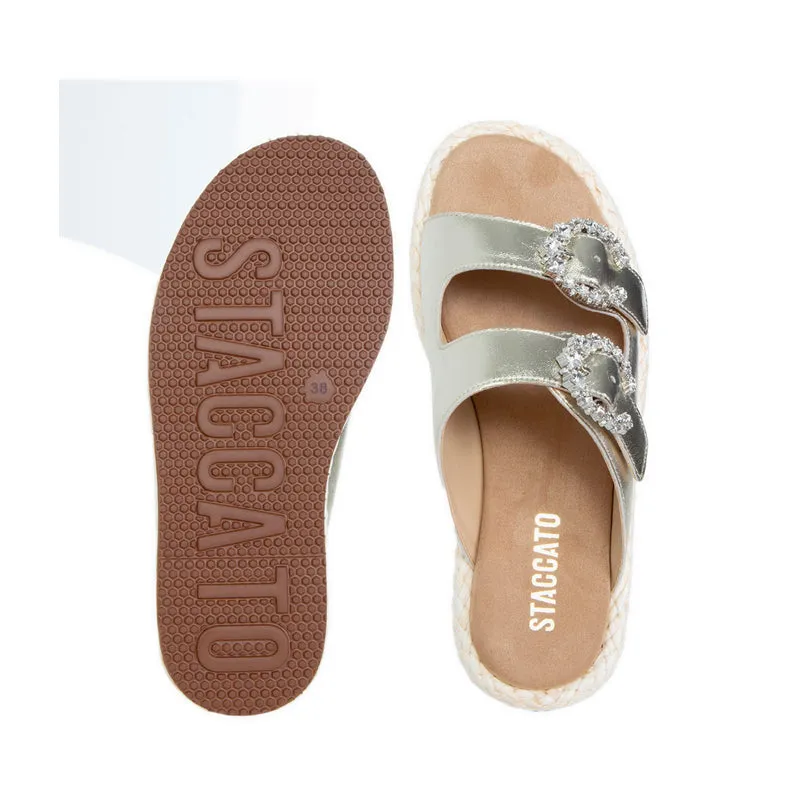 EF001-GLD Espadrilles Sandals - Gold