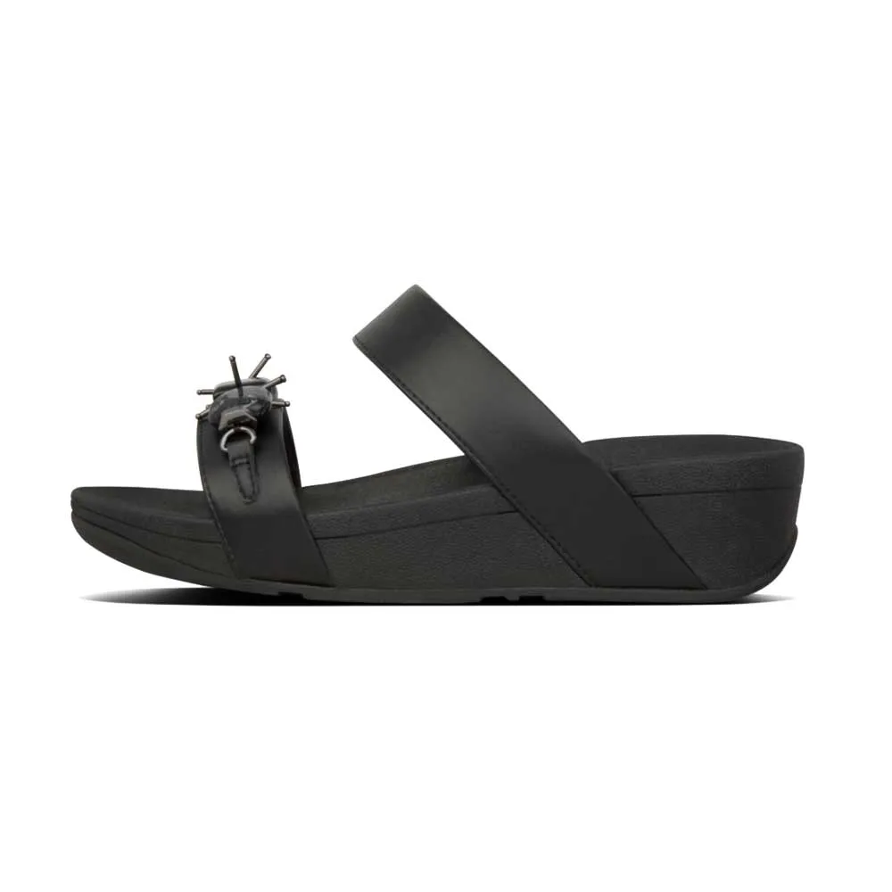 FitFlop Lottie Marble Gem Slides Sandals - All Black