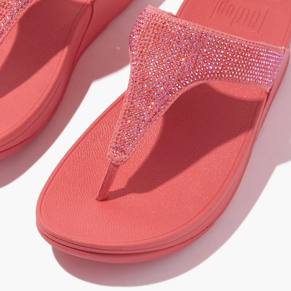 FitFlop Lulu Crystal Embellished Sandals - Rosy Coral