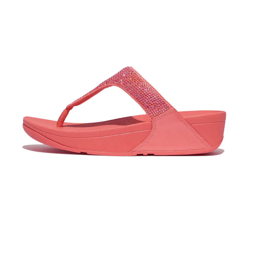 FitFlop Lulu Crystal Embellished Sandals - Rosy Coral