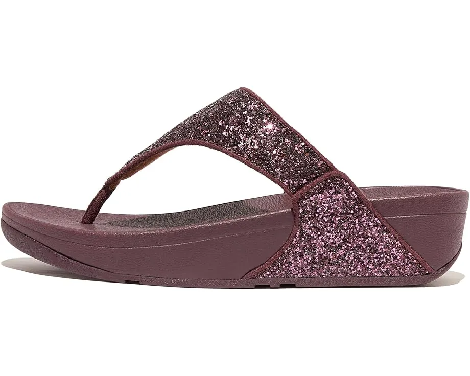 FitFlop Lulu Glitter Sandals - Metallic Mauve Wine