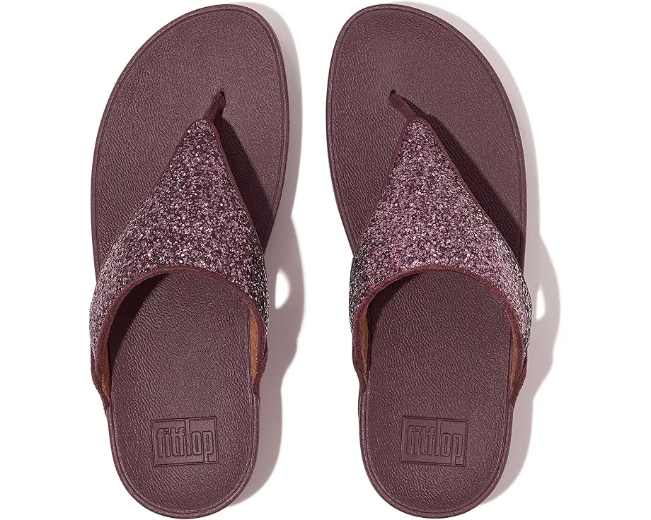 FitFlop Lulu Glitter Sandals - Metallic Mauve Wine