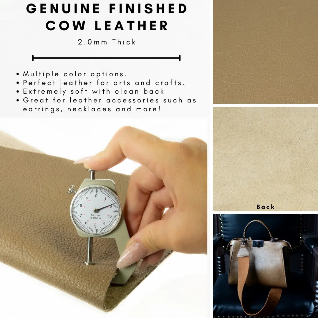 Genuine Leather Tooling and Crafting Sheets | Heavy Duty Full Grain Cowhide (2mm) | Flotter Taupe