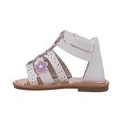 Girls White Multi Flower Gladiator Sandal