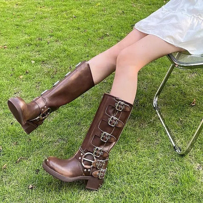 Grunge Sleaze Buckle Boots