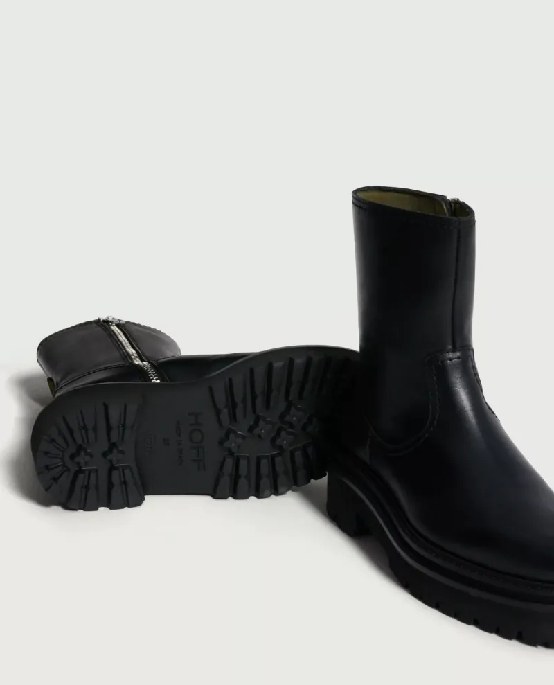 Hoff Office Black Leather Boots - UK8 and UK9