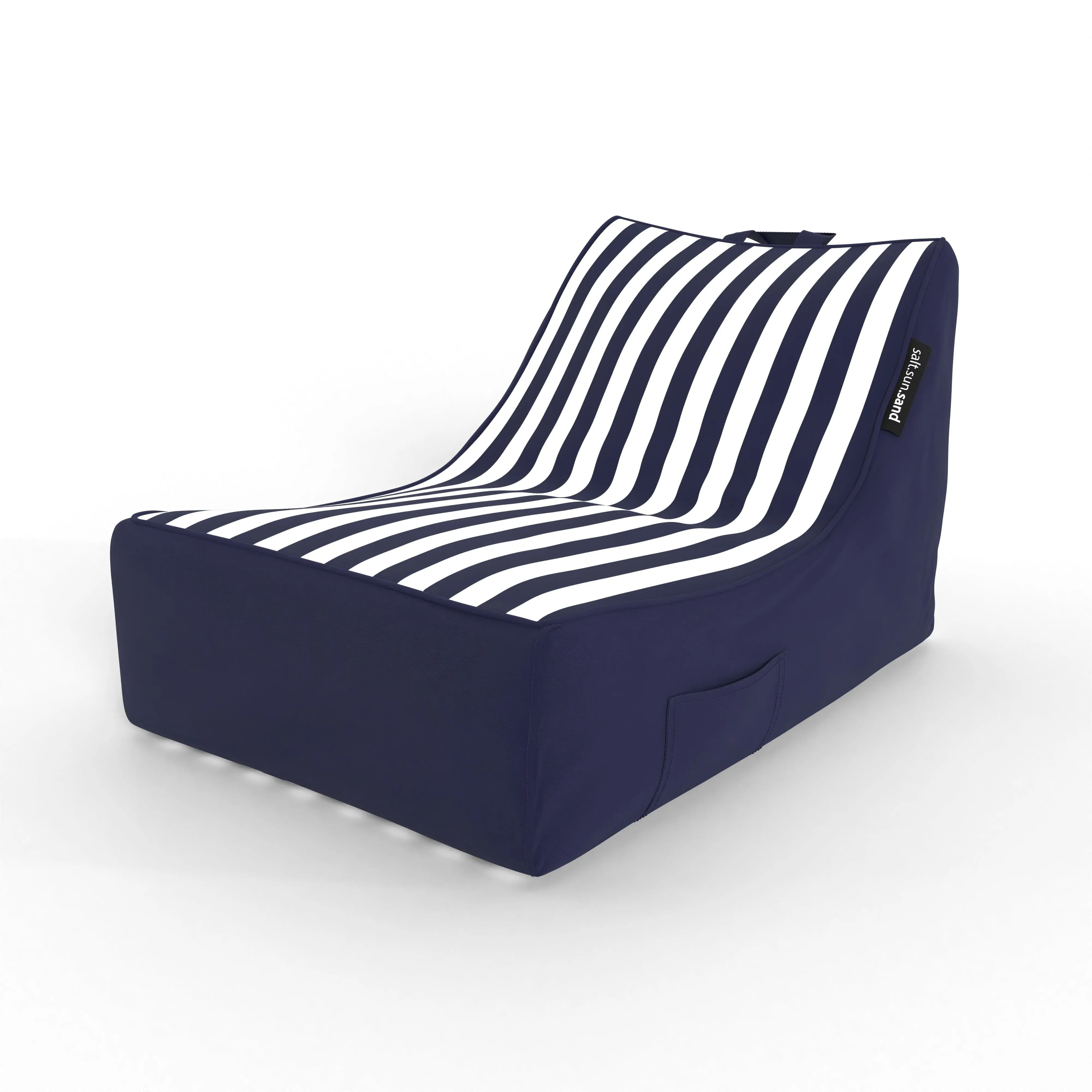 Kirra Indoor/Outdoor Bean Bag in Navy Stripe