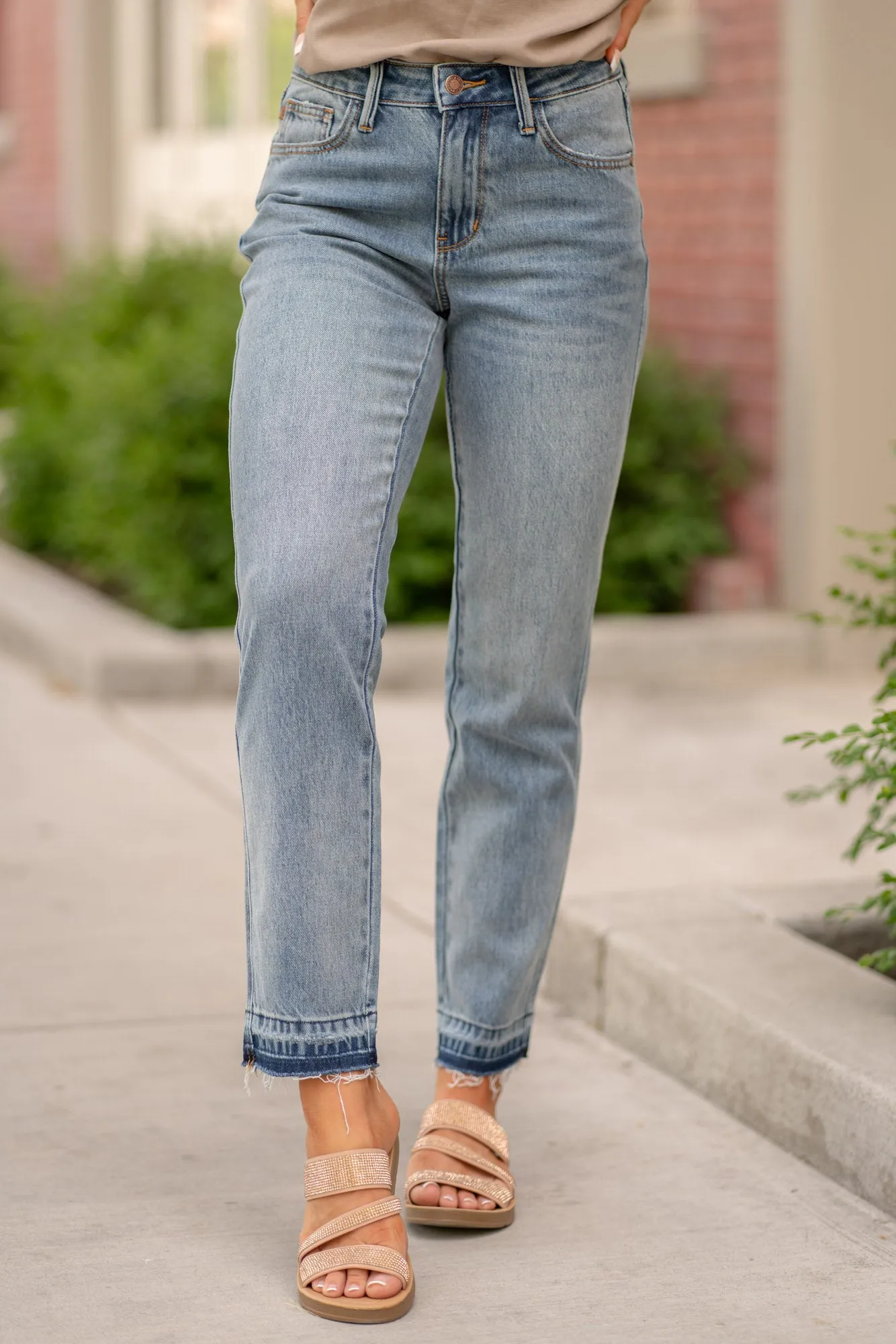 Laid-Back Luxe Rigid Magic Released Hem Boyfriend Regular & Plus Sizes