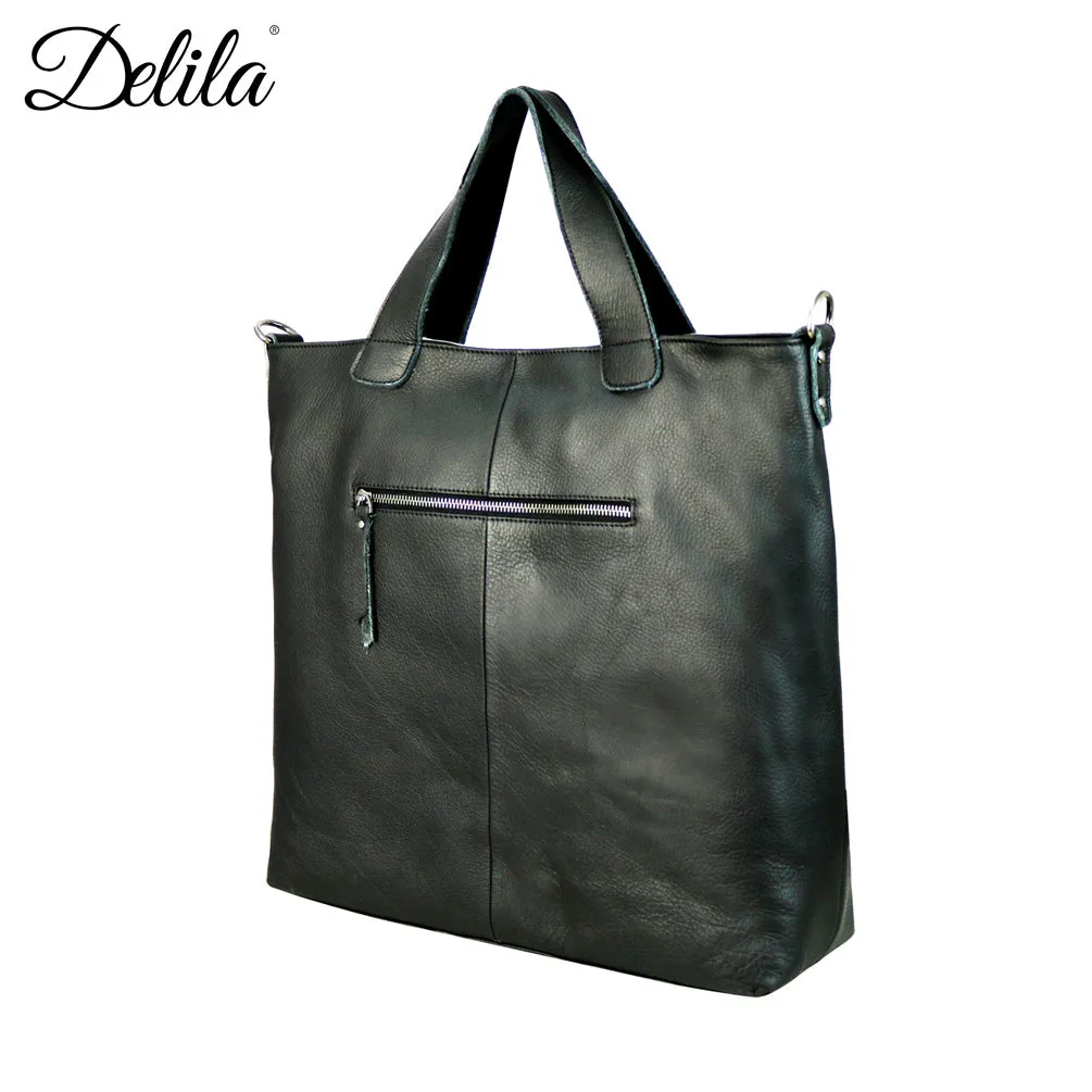 LEA-6027 Delila 100% Genuine Leather Hair-On Hide Collection Tote/Crossbody