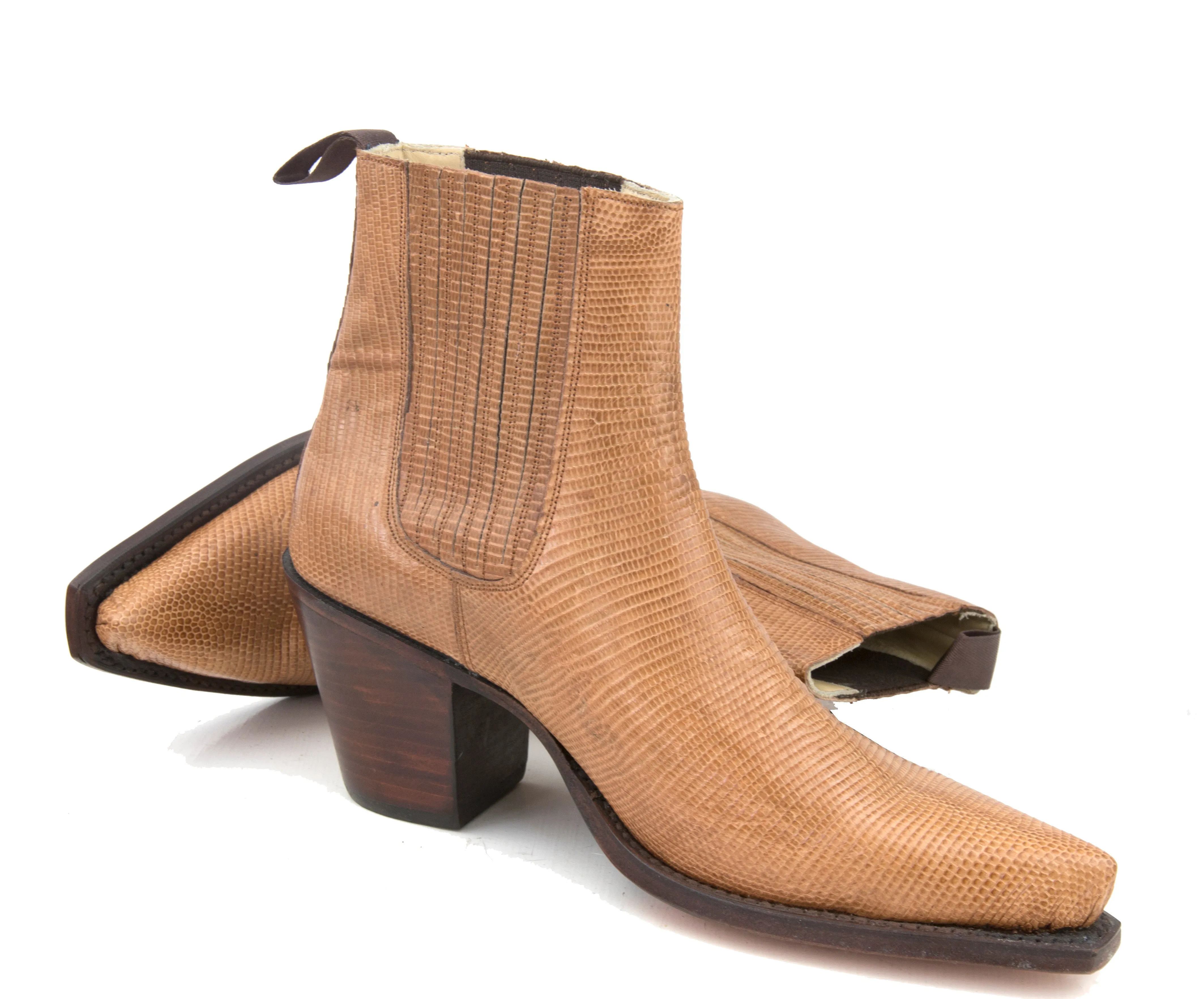 Lizard Tan Ankle Boot