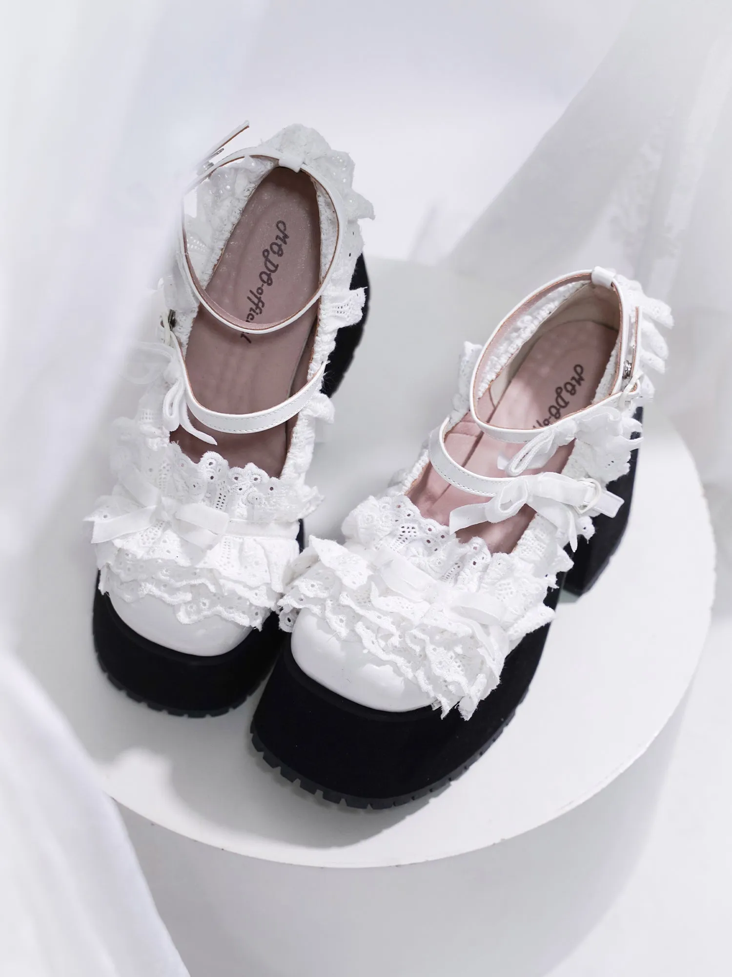 modo original Lolita thick-soled lace shoes