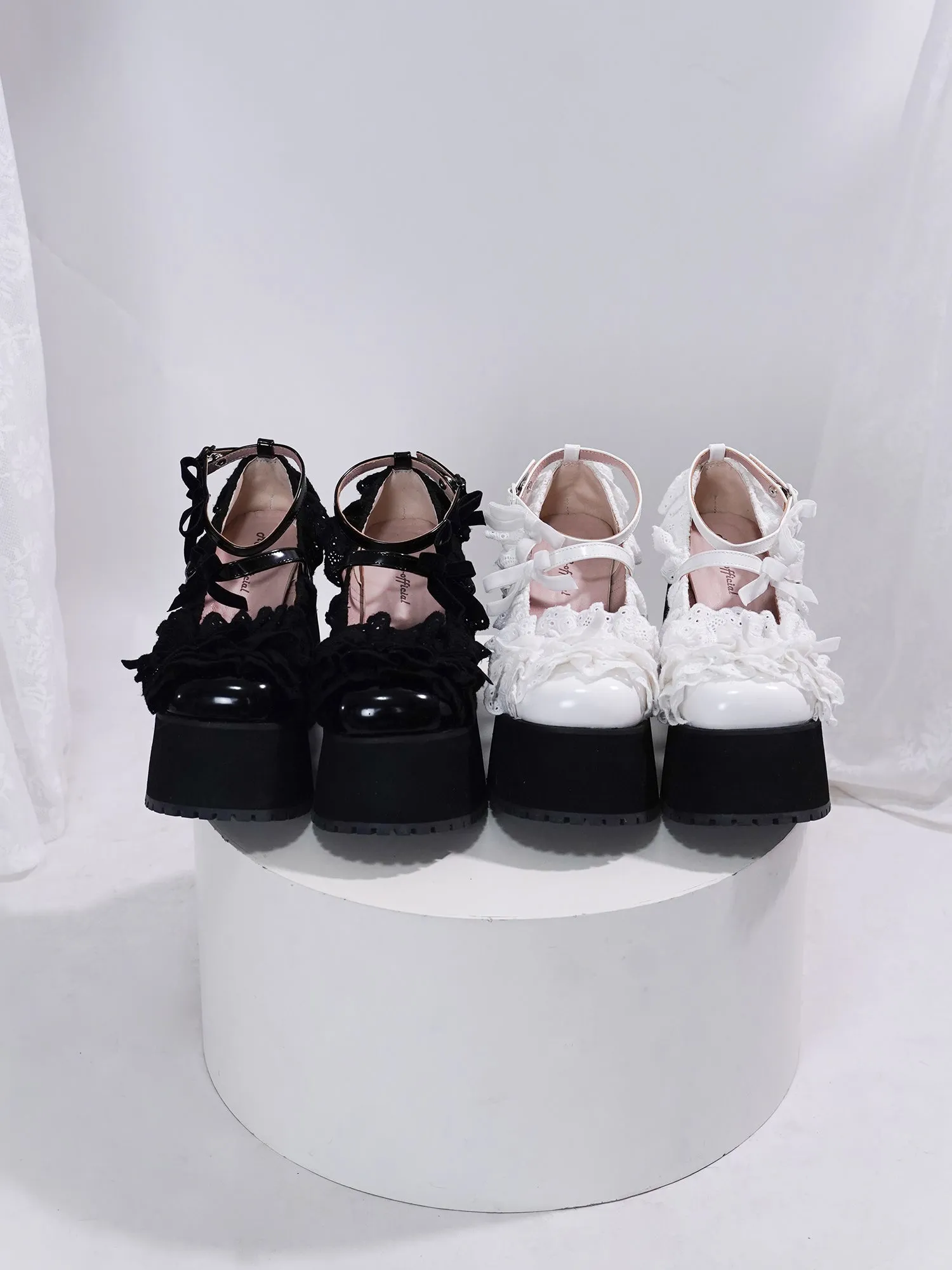 modo original Lolita thick-soled lace shoes