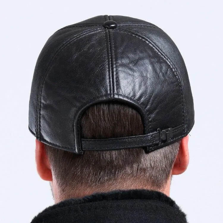 Sheepskin Leather Baseball Cap