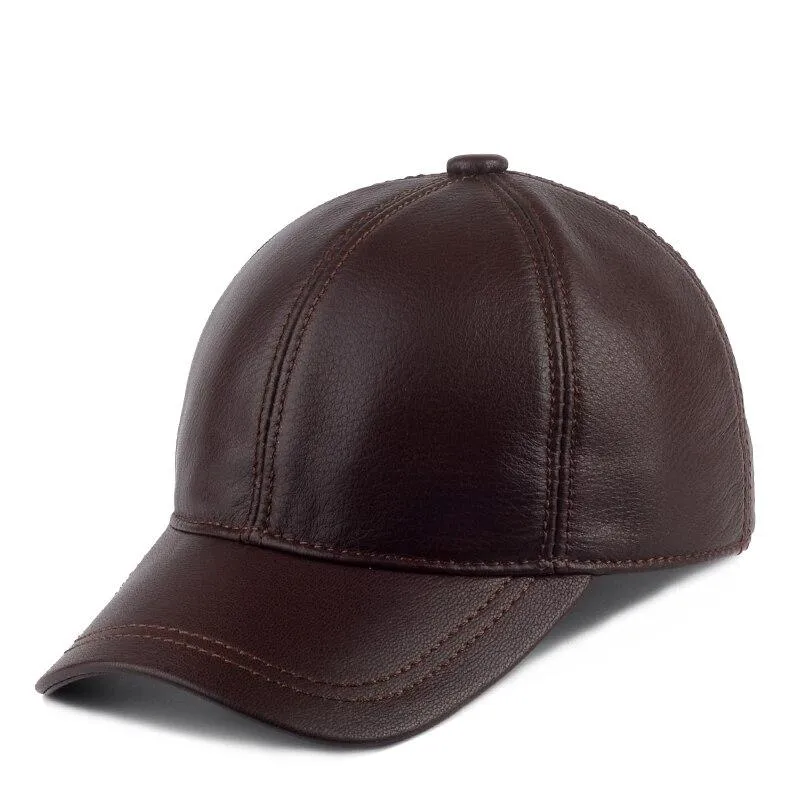 Sheepskin Leather Baseball Cap