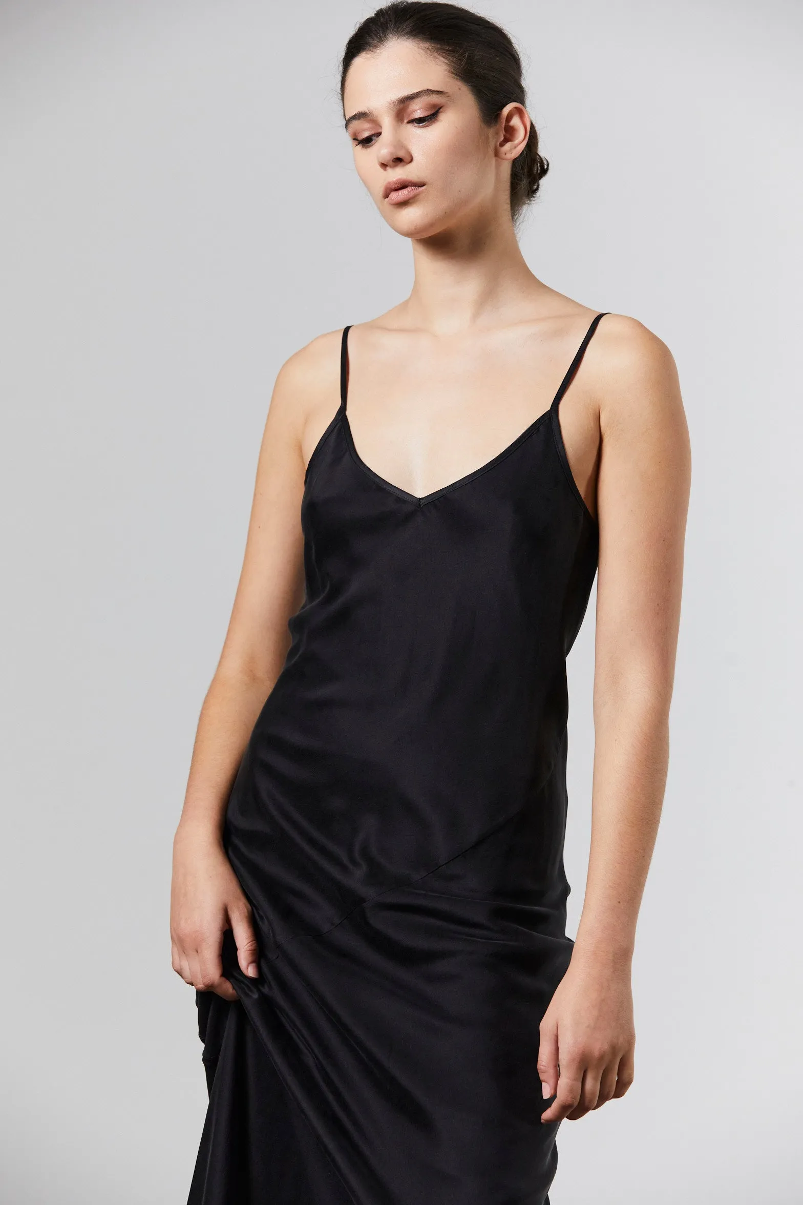 Silk Satin Slip - Black