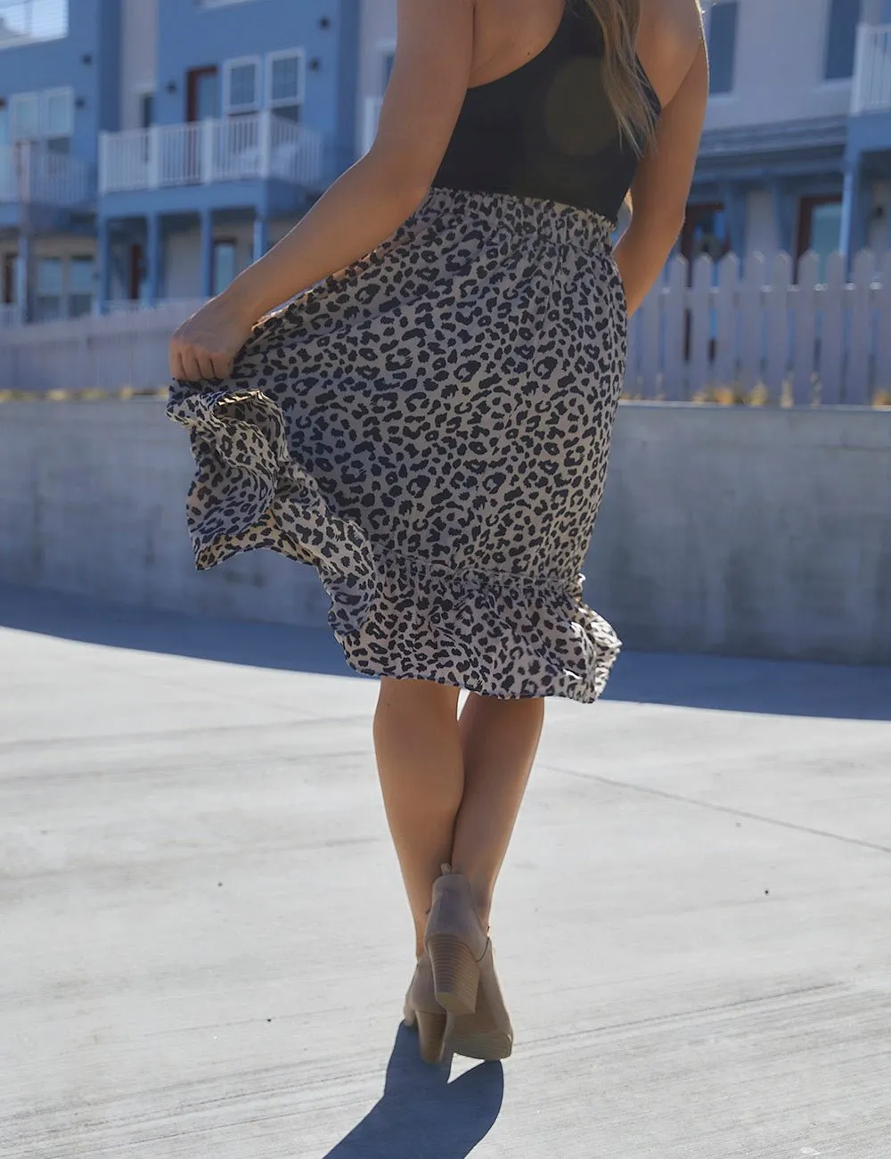 Take It Easy Leopard Skirt