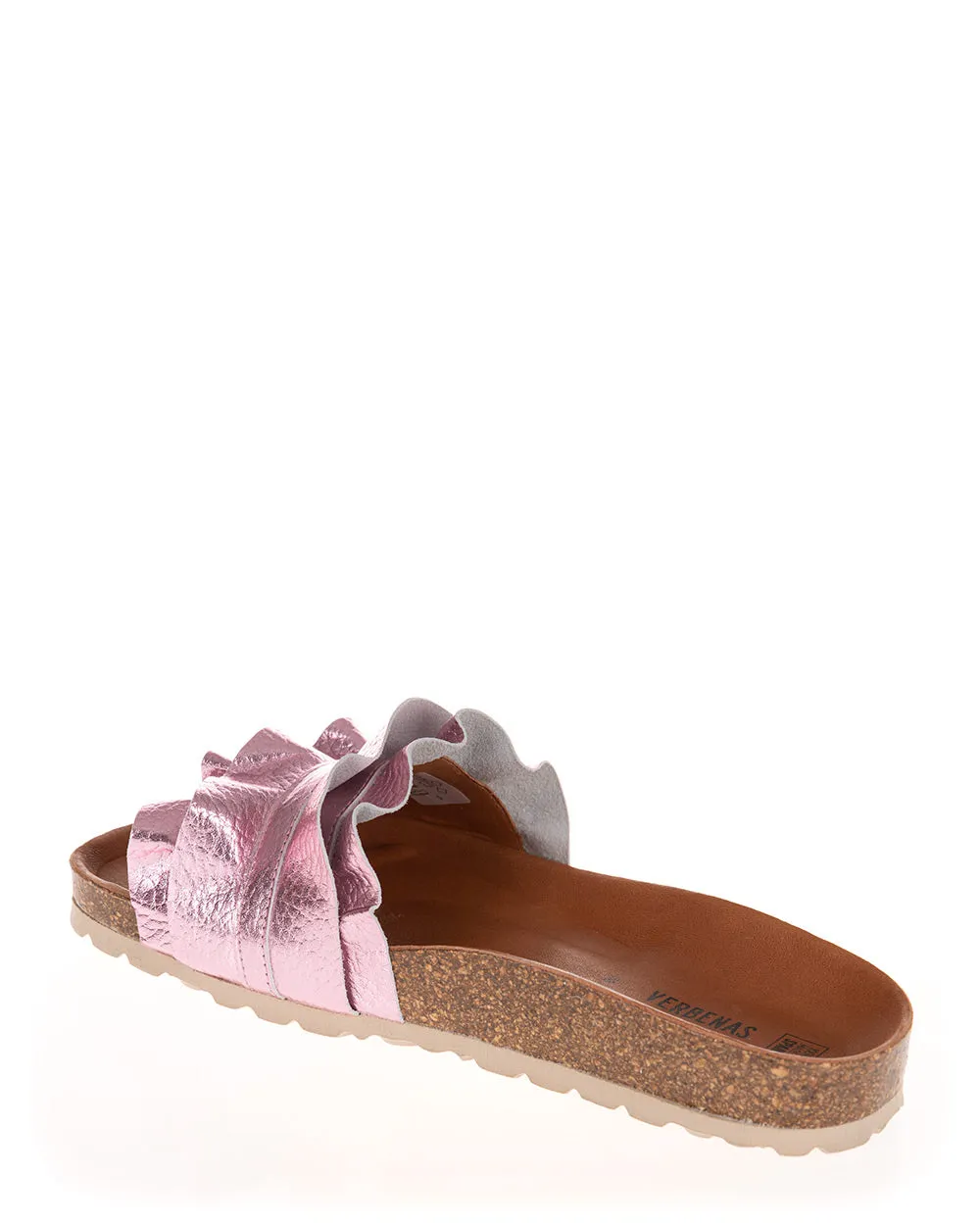 Verbenas Rocio Rosie Leather Ruffle Slide