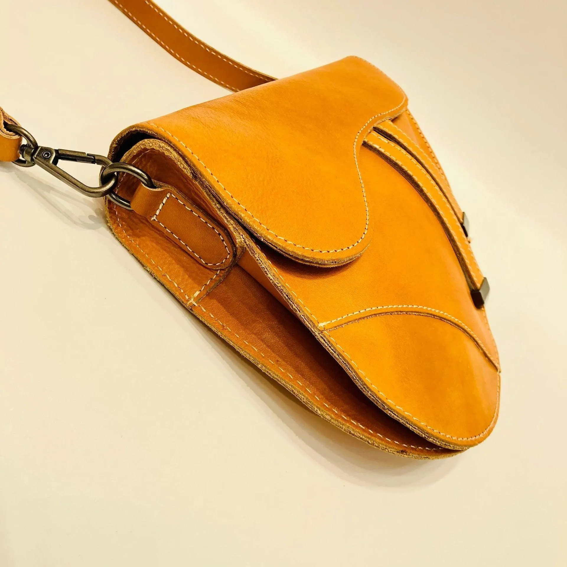 Vintage Designer Saddle Bag | Cowhide Leather Handbag | Retro Handcrafted Women Crossbody Bag, Gift for Her